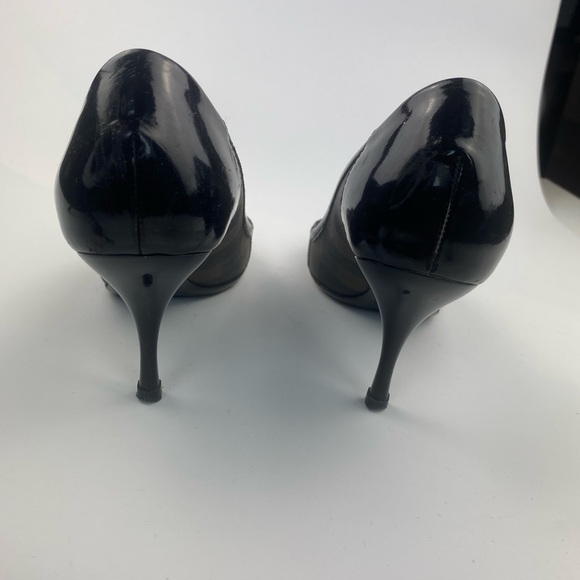 Burberry Brown Check Patent-Trim Buckle Pumps - Picture 6 of 7